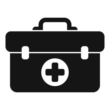 Tıbbi ilk yardım kutusu simgesi basit bir vektör. Sağlık sigortası davası. Kurtarma yardım yaralanması