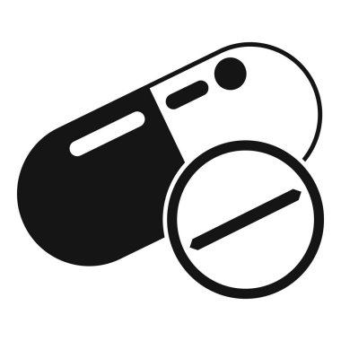 Hap ve kapsül simgesi basit bir vektör. İlaç eczanesi. Bakım tedavisi