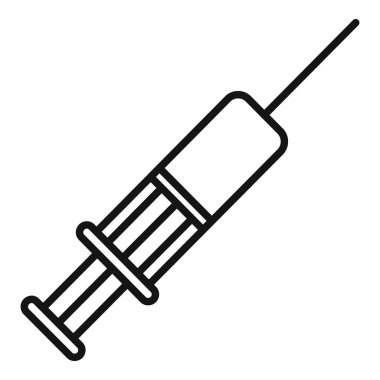 Tıbbi antiviral enjeksiyon ikonu ana hatları vektörü. Enjekte et. İlgi bilimi