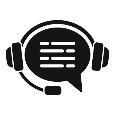 Kulaklık desteği sohbeti çevrimiçi simge basit vektörü. Yardım çağır. İş konuşması