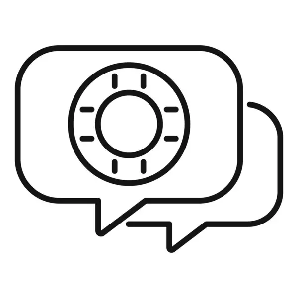 Support Rapide Icône Chat Contour Vecteur Informations Application Ligne Hotline — Image vectorielle