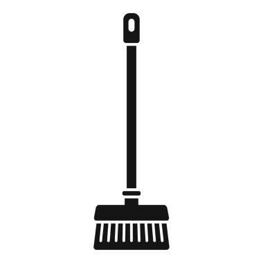 Ev temizlik yeri fırçası simgesi basit bir vektör. İş aletleri. Daha temiz nesne
