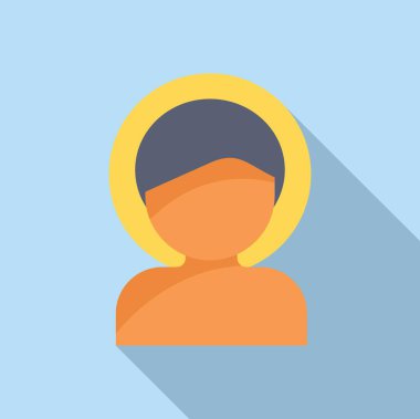 Saint person icon flat vector. Art image. Jesus character holy clipart
