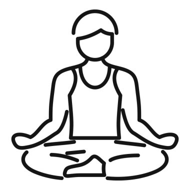 Nilüfer çiçeği ikon ana hat vektörünü gösterir. Rahat ol. Barış meditasyonu