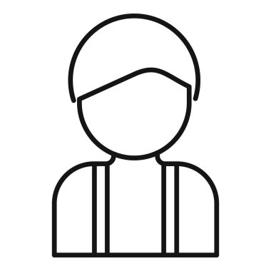 Erkek Zen kişisi ikon ana hatları vektörü. Rahat dur. Asana erkek karakteri