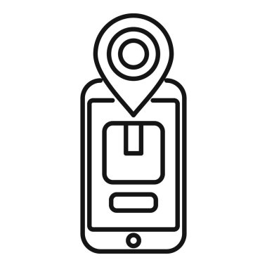 Telefon parsel konum simgesi ana hatlarını kontrol et. Nakliye aracı. Çevrimiçi izleme