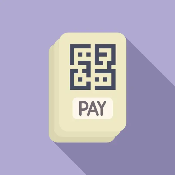 Pay Online Code Icon Flat Vector Online Mobile App Payment Stock Illustration