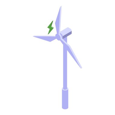 Modern windmill icon isometric vector. Wind power. Energy generator clipart