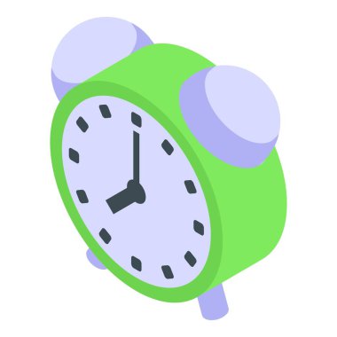 Alarm saat ikonu izometrik vektörü. Saat nöbeti. Eski nesne çemberi