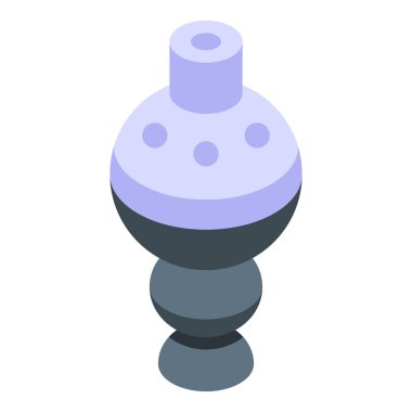 Nargile kök ikonu izometrik vektörü. Sigara dükkanı. İşleme işareti etiketi