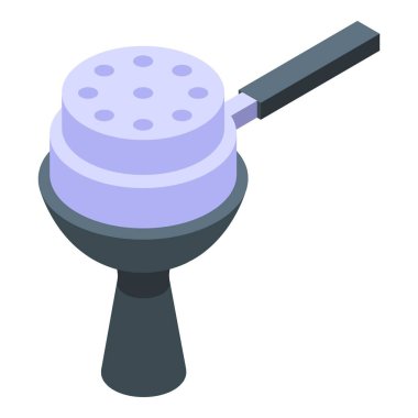 Shisha kök ikonu izometrik vektörü. Nargile aksesuarları. Parti aracı