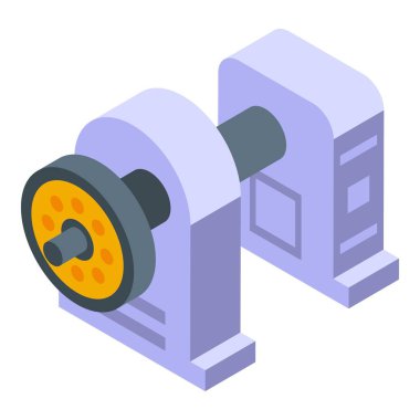 Metalurji tekerleği üretim ikonu izometrik vektör. Metal çelik. Endüstriyel üretim