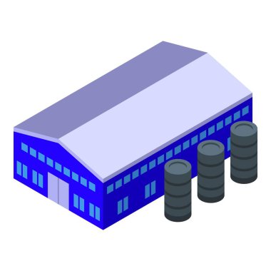 Çelik bitki ikonu izometrik vektörü. Modern yaratıcı. Depolama konteynırı