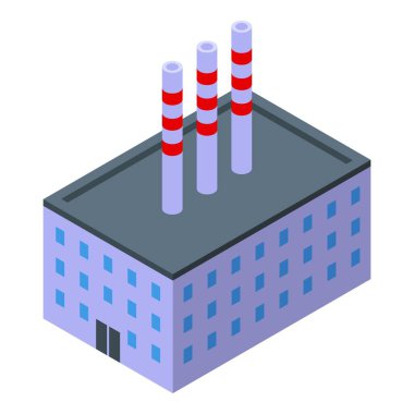 Makine çelik fabrikası ikon izometrik vektörü. İnşaat fabrikası. Modern depolama