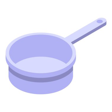 Metal boş pan ikonu izometrik vektörü. Gurme yemek elementi. Kalın fırın