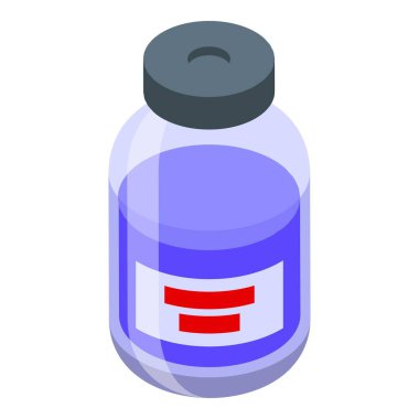 Viyal botoks doz ikonu izometrik vektörü. Bakım kliniği. Eczane tedavisi