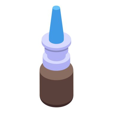 Klinik kulak damlaları ikon izometrik vektör. Anatomi konteynırı. Hijyenik önleme