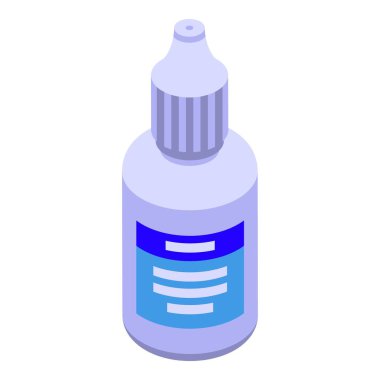 Sağlıklı kulak damlaları izometrik vektör. Tıbbi tedavi. Tedavi önleme