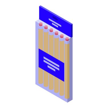 Kalem simgesi izometrik vektörü kümesi. Okul kırtasiyesi malzemeleri. Çizim araçları