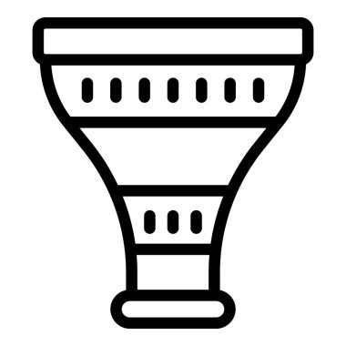 Vuvuzela trompet ikonu ana hat vektörü. Geleneksel Afrika enstrümanı. Gürültülü boru üfleme