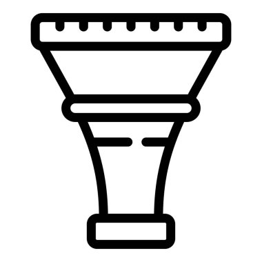 Vuvuzela ikon ana hatları vektörünü destekliyorum. Vantilatör tüpü. Afrika futbol piposu