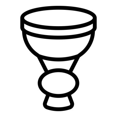 Rekabet destekçisi vuvuzela simge ana hatları vektörü. Gürültülü trompet. Afrika üfleme borusu