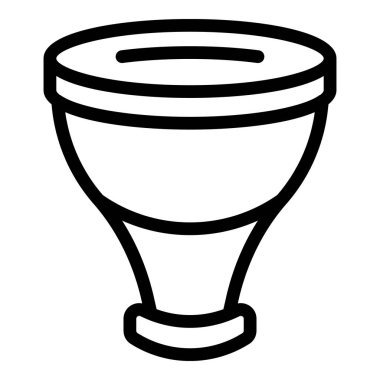 Vuvuzela tezahürat aracı ikon ana hatları vektörü. Gürültücü alet. Futbol taraftarı piposu