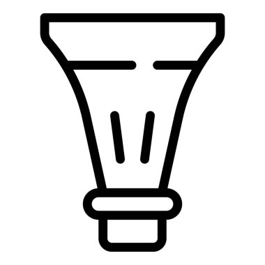 Afrika gürültülü boynuz ikonu ana hat vektörü. Vuvuzela trompeti. Destekleyici tezahürat borusu