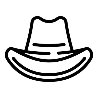 Kovboy şapkası ikonu ana hat vektörü. Çiftçi kırsal başlık. Batı baş aksesuarı