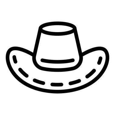 Straw cowboy hat icon outline vector. Rural farmer headgear. Western male accessory clipart
