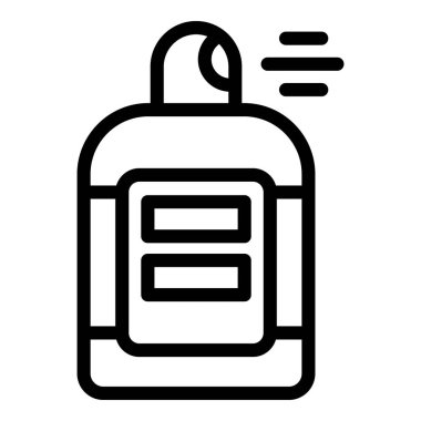 Ekin püskürtücü ikon ana hatları vektörü. Böcek ilaçlama şişesi. Sağlıklı tarım büyümesi