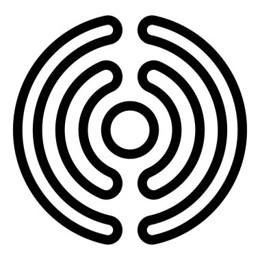 Yuvarlak indüksiyon pişirme ikonu ana hatları vektörü. Modern akıllı yemek. Mutfak gereçleri elektrikli soba.