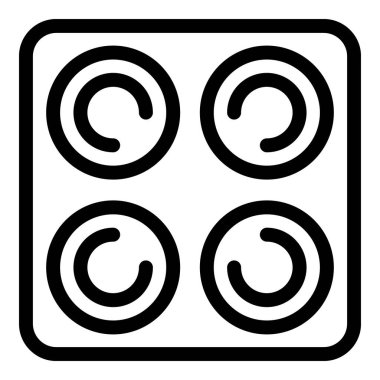 Elektromanyetik tencere ikonu ana hatları vektörü. Akıllı yemek pişirme aleti. Tümevarımsal soba teçhizatı