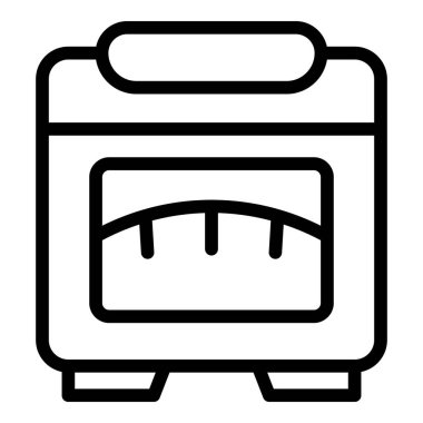 Ekmek somunu üreticisi ikon ana hatları vektörü. Ev yemeği hazırlıyorum. Aşçı ev aletleri