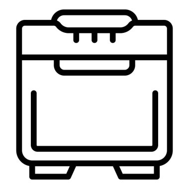 Ev ekmeği pişirme ikonu ana hatları vektörü. Elektrikli ekmek makinesi. Ev yapımı yemek.