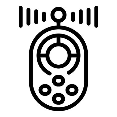 Uzak video oyunu denetleyici simge ana hatları vektörü. Elektronik periferik. Gamepad oynatıcı aksesuarı