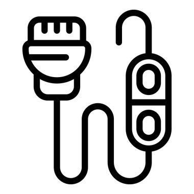 Kablo ikonu ana hatları vektörü oynanıyor. Video oyunu şeyleri. Dijital bilgisayar aracı