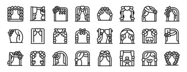 Romantik düğün simgeleri ana hatlarını belirler. Geçit partisi. Kalp olayı