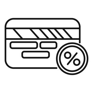 Sadakat kredi kartı ikonu ana hatları vektörü. İkramiye kodu. Alışveriş pazarlaması