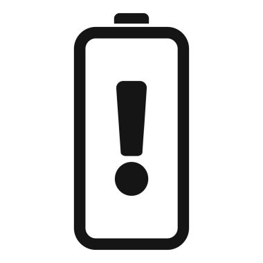 Boş alkalin pil simgesi basit bir vektör. Şarj işlemi. Volt göstergesi