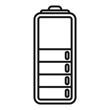 Yarı güç batarya ikonu ana hat vektörü. Arayüz yükleniyor. Biçim ver.