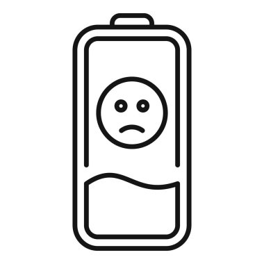 Yavaş pil şarj ikonu dış hat vektörü. Elektrik akımı. Yükleme göstergesini kaydet