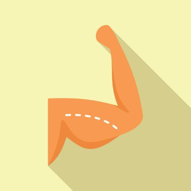 El liposuction prosedür ikonu düz vektör. Diyet boyun güzelliği. Obez cilt