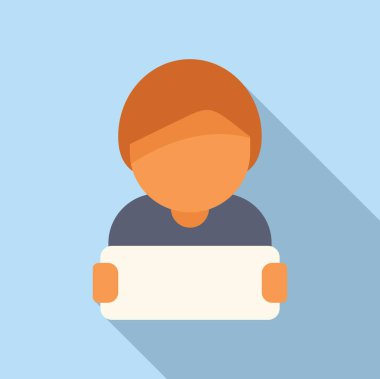 Bayrak simgesi düz vektörlü gönüllü. Tutucu kişi. Servis pankartı