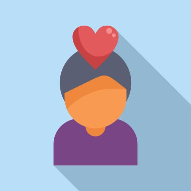 Gönüllü aşk destek ikonu düz vektör. Hope 'a yardım. Hayırsever insan sosyal