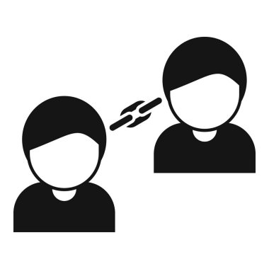 Sosyal insan zinciri simgesi basit bir vektör. Takım bağlantısı. Birlik Ağı