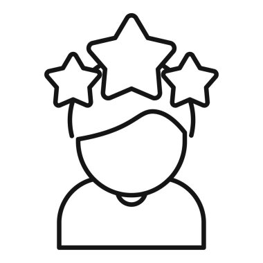 Yüksek sosyal sorumluluk ikonu olan kişi ana hat vektörü. Sosyal destek. Şirket stratejisi