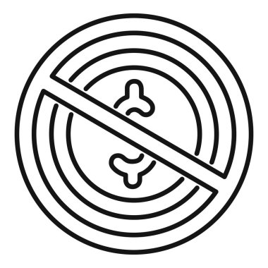 Kısıtlı dolar para ikonu ana hat vektörü. Vergi ödemesi. Bankacılık parası