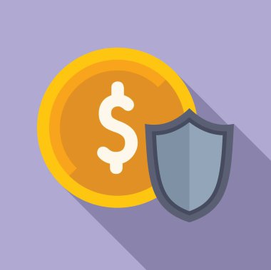 Teminatlı para ikonu düz vektör. Vergi borcu. Kişisel borç veren.