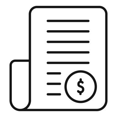 Teminat kağıt belge simgesi ana hatlı vektör. Mali destek. Piyon özelliği